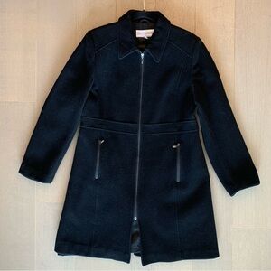 Simon Chang Black Wool Pea Coat